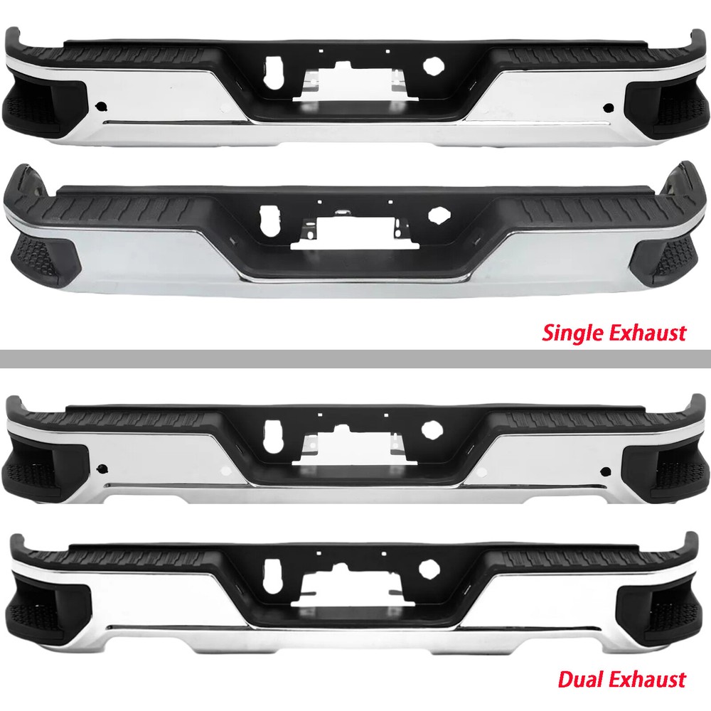For 2019-2023 Chevy Silverado 1500 GMC Sierra Rear Bumper Assembly Chrome New
