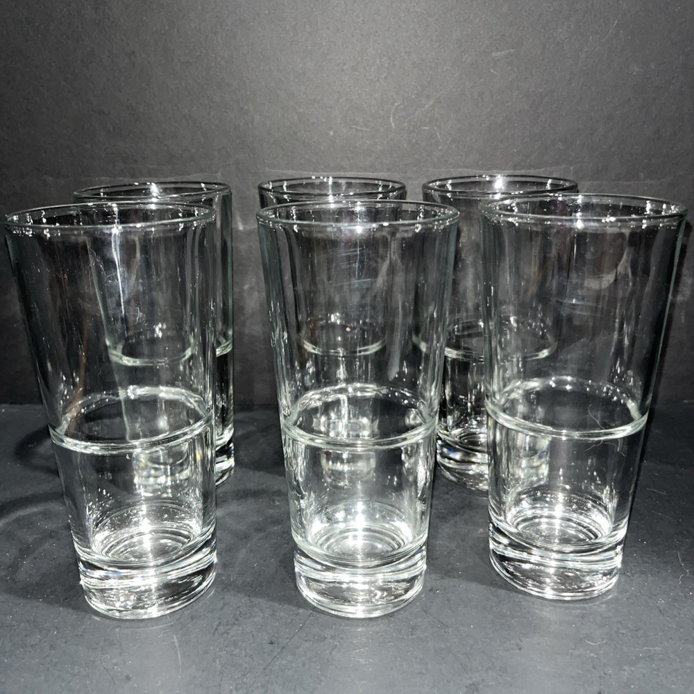 6-12 Oz Libbey Duratuff Clear Stackable Beer Glasses Barware