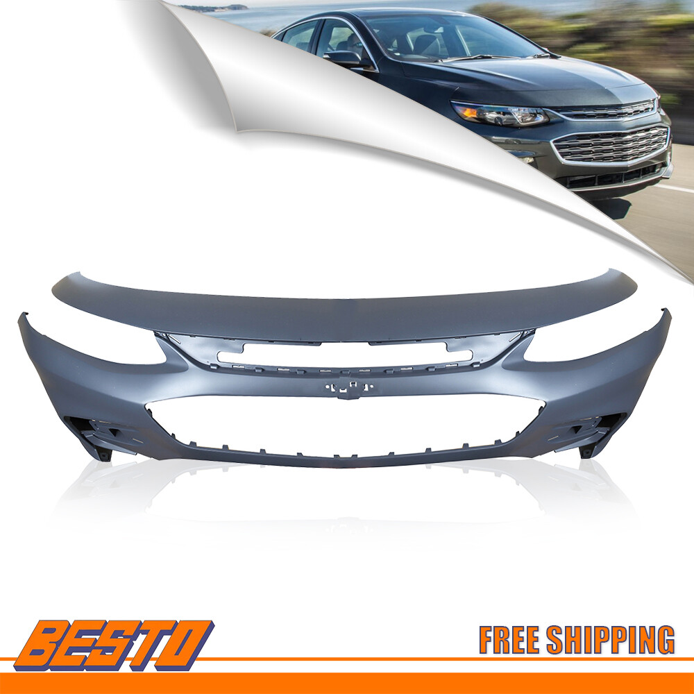 Plastic Front Bumper Cover For 2016 2017 2018 Chevrolet Malibu NEW W/O Hole
