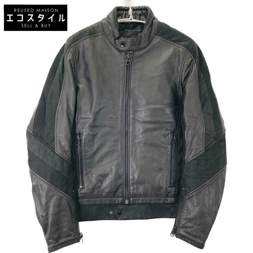 Denham Black Solo Jacket Mens Cow Leather Rider Motorcycle Style