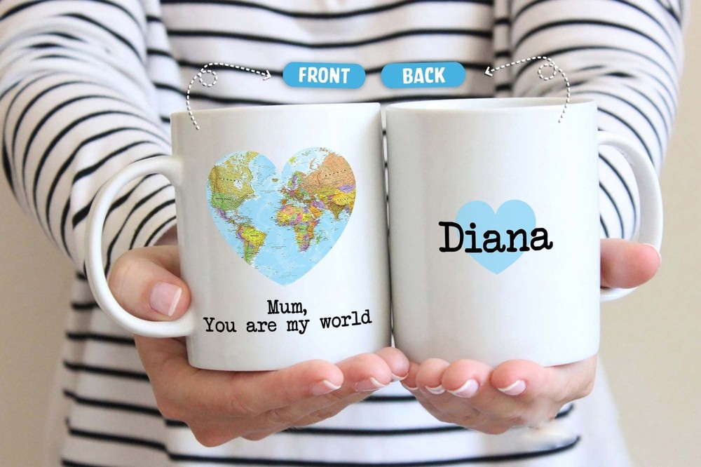 Mum You're My World Mug Personalized Mom Mug Custom Mothers Day Mug Mug For Mum