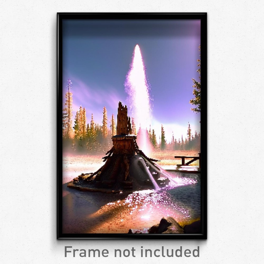 8-Bit Psychedelic Elderly Geyser Pixel Art Poster