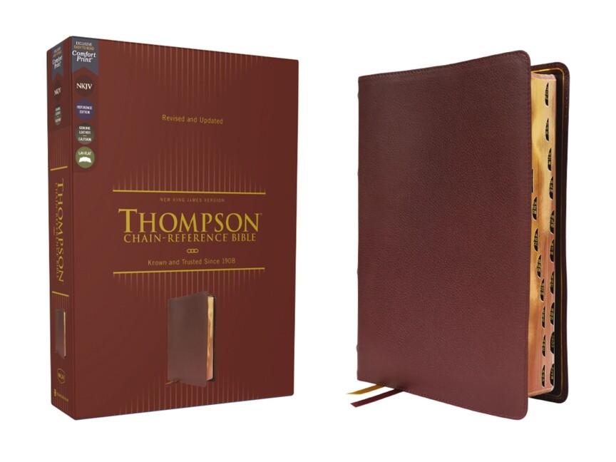 Nkjv, Thompson Chain-Reference Bible, Genuine Leather, Calfskin, Burgundy, ...