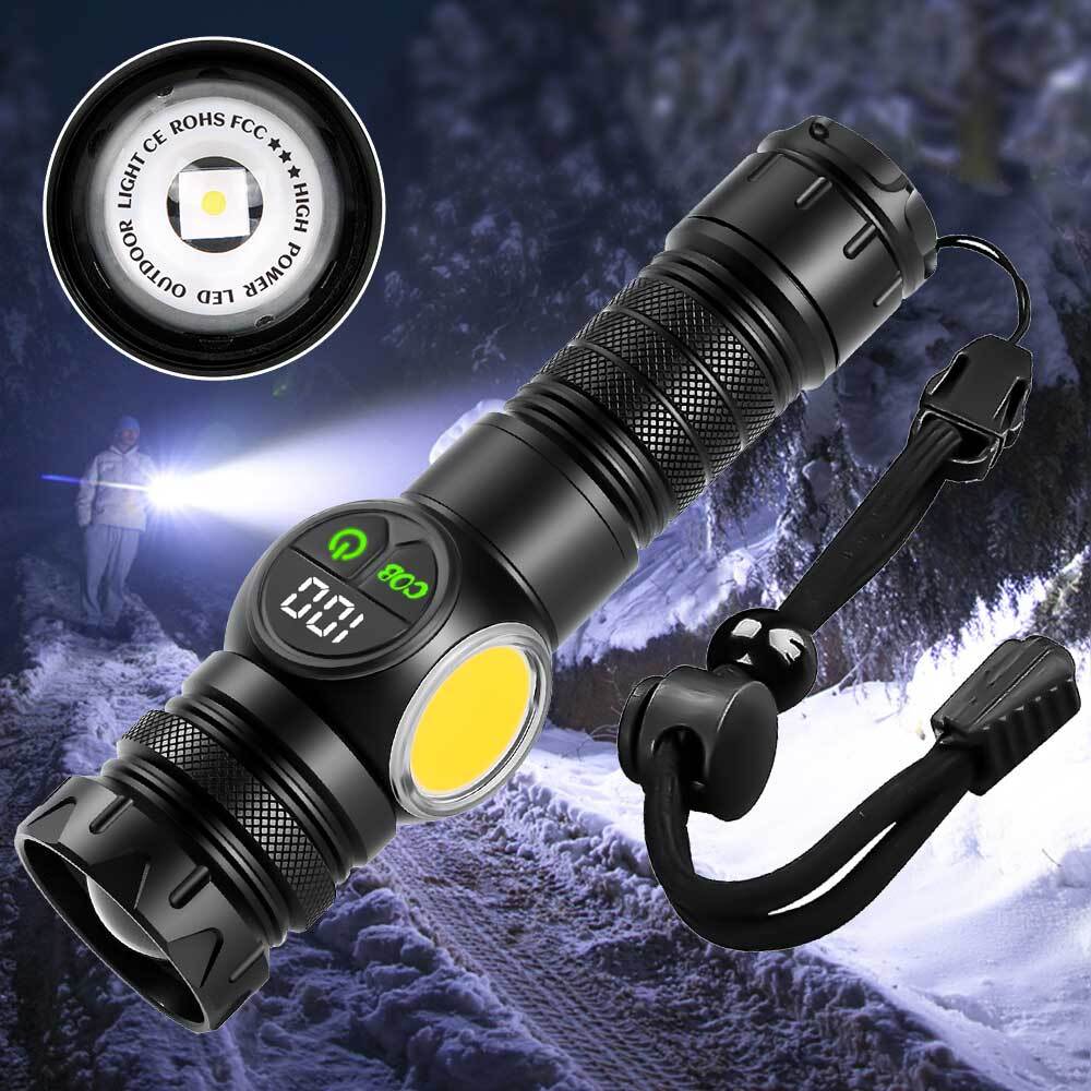 Super Bright White Laser Flashlight Zoomable Rechargeable Camping Tactical Torch