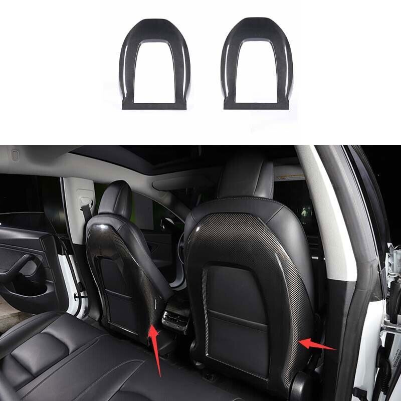 For Tesla Model 3 Seat Behind Protection Frame Trim 17-21 Real Carbon Fiber
