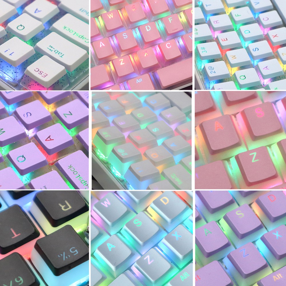 Half-Transparent Durable Keycaps for Computers with Long Lifespan Accessories