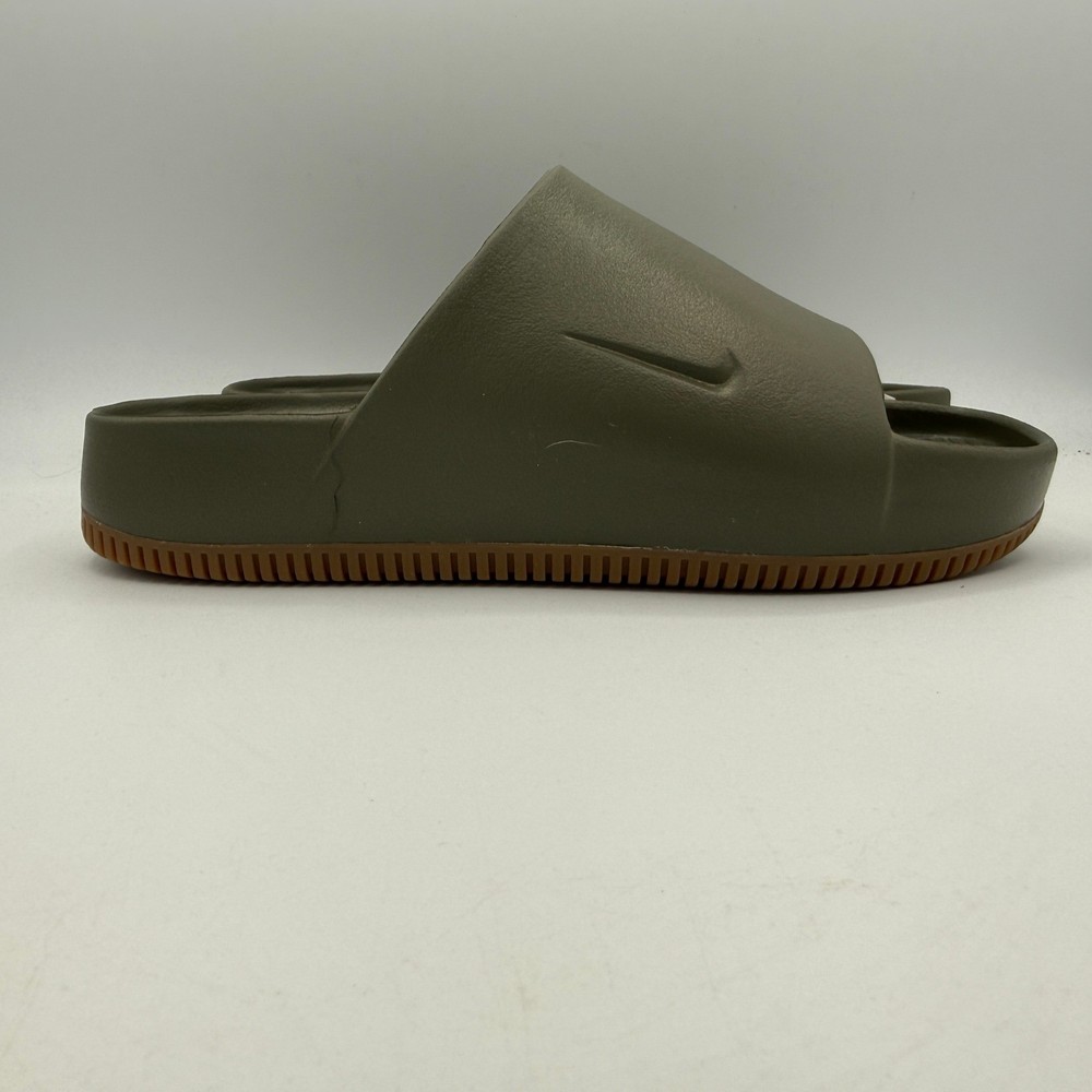 Nike Calm Slide Sandals Mens 8 Medium Olive Gum Sole FD4116-203