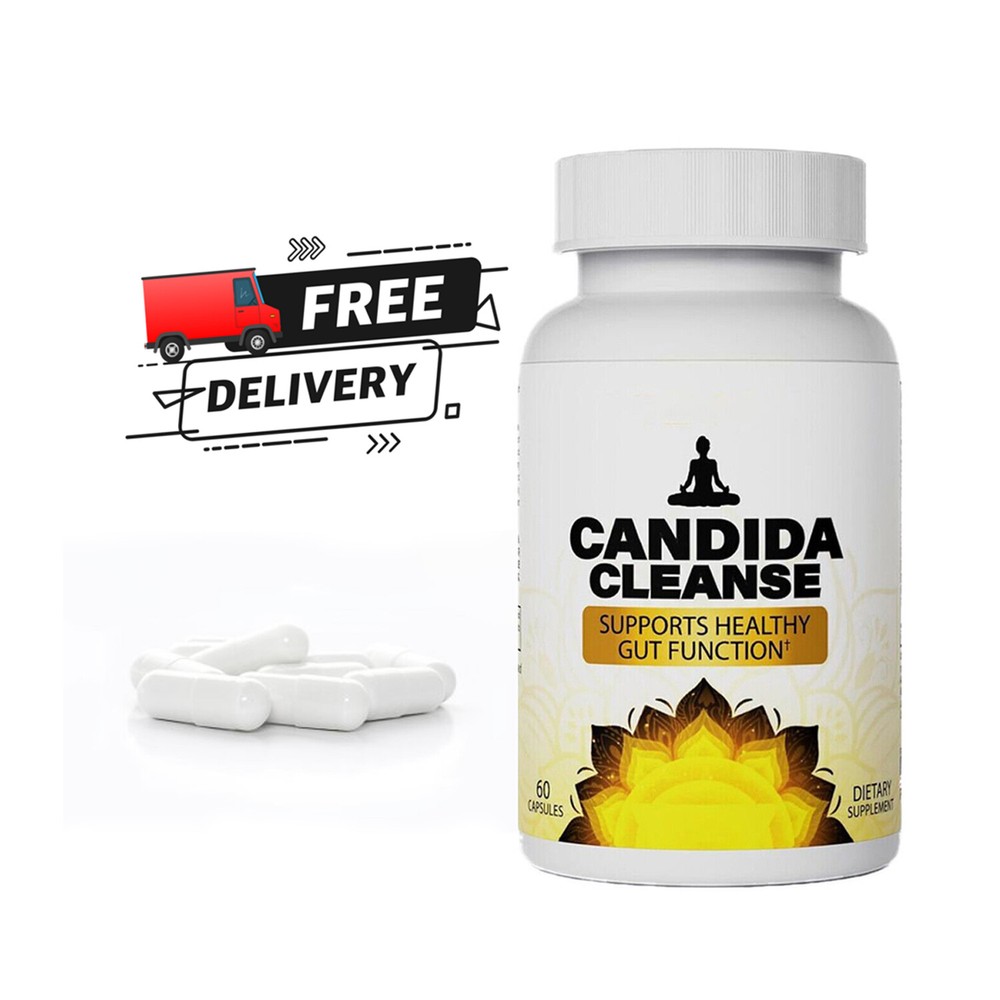 Candida Cleanse 60 Caps - Gut & Colon Support, Natural Herbs for Intestinal