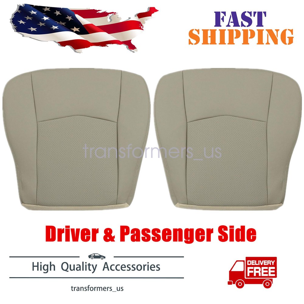 For 2004-2009 Cadillac SRX Driver & Passenger Bottom Perf Leather Seat Cover Tan