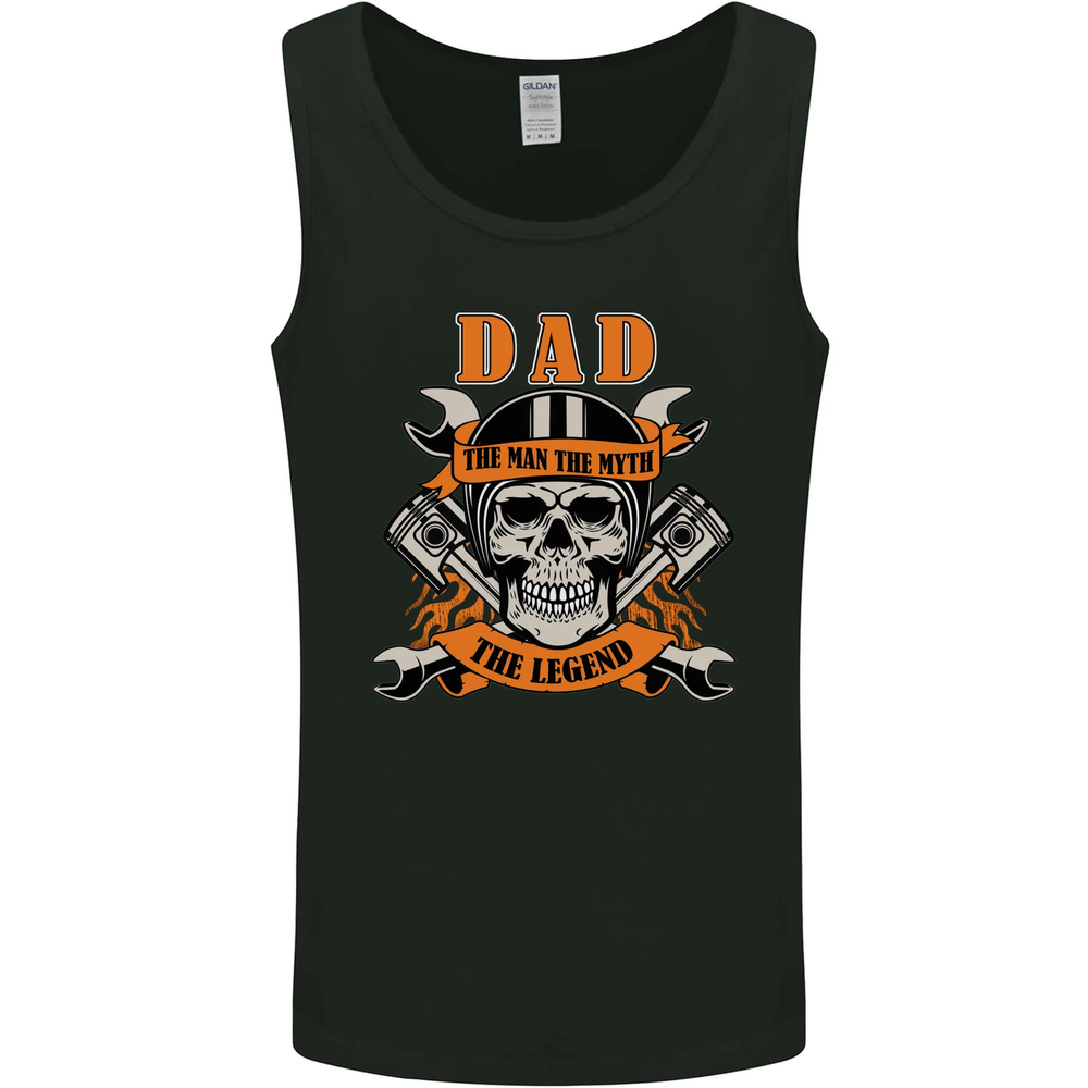Biker Dad the Man Myth Legend Funny Mens Vest Tank Top