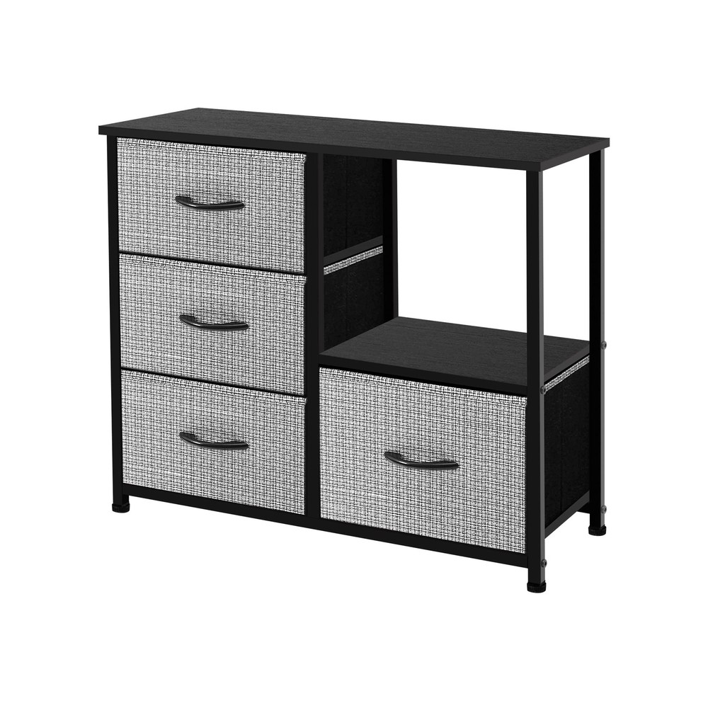 Dresser Storage Tower with Shelves, 4 Drawers Closet Organizer, Night Stand, ...