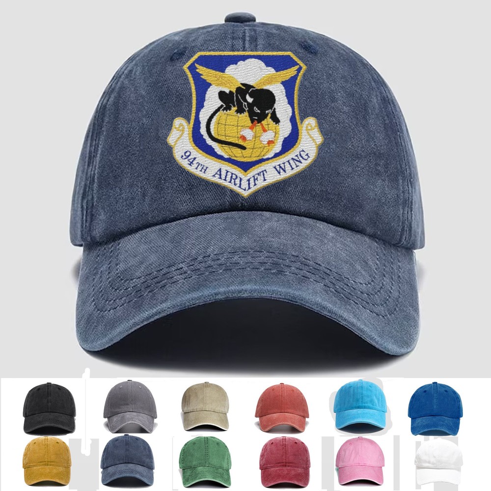 Custom Embroidered Hat 94th Airlift Wing, Veteran Cap, Trucker Hat, Gift Idea