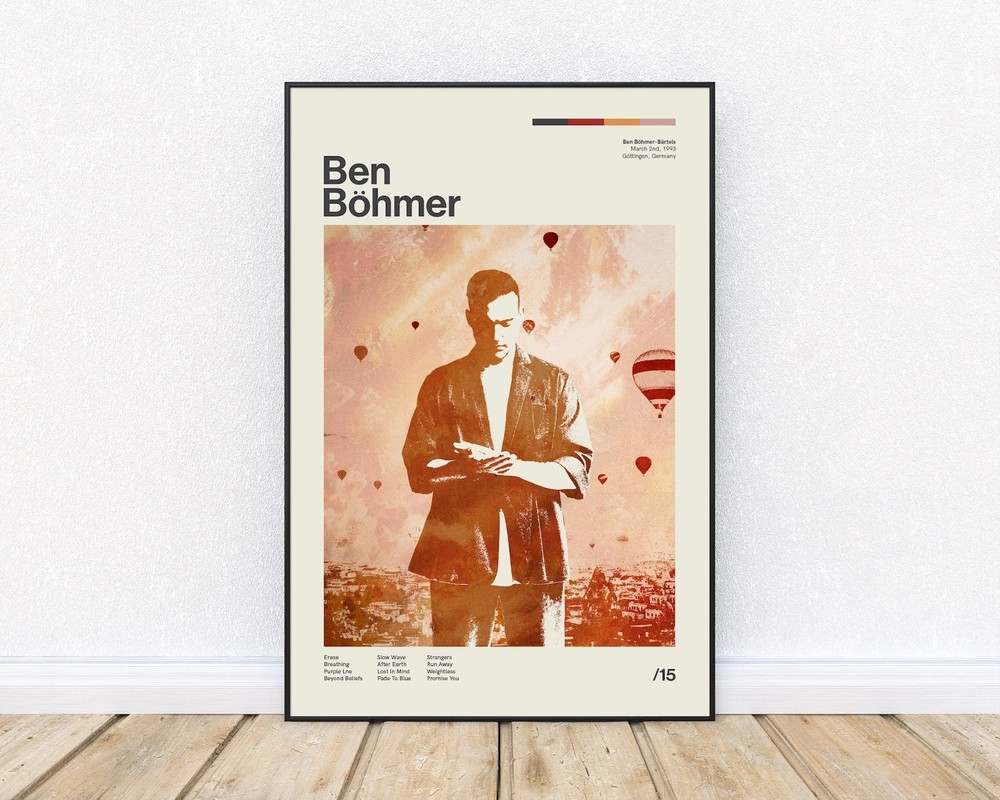 Ben Bohmer Inspired Mid-Century Modern Art Poster Frameless
