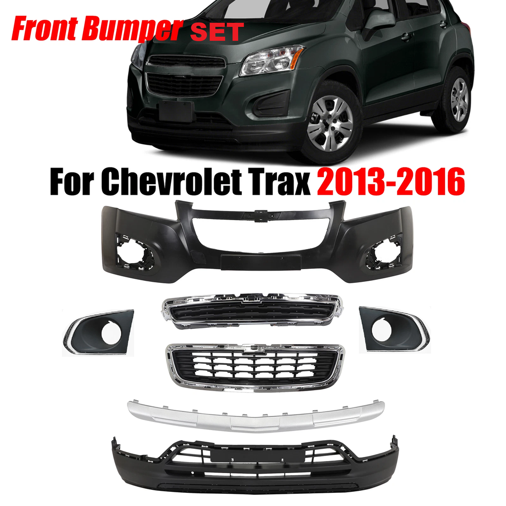 Front Bumper Cover Assembly For 2013-2016 Chevy Trax Grille Kit
