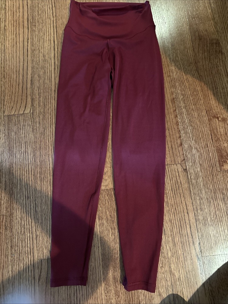 Aerie Chill Play Move Leggings Small Burgundy Red Activewear