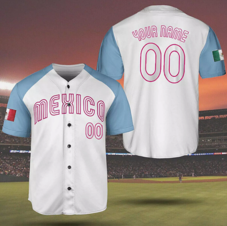 Custom Mexico Baseball 2023 World Baseball Classic 3D AOP Jersey Shirt S-5XL