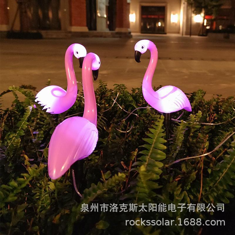 Statue Garden Flamingo Resin Solar Medium Novelty Modern Multicolor Weatherproof