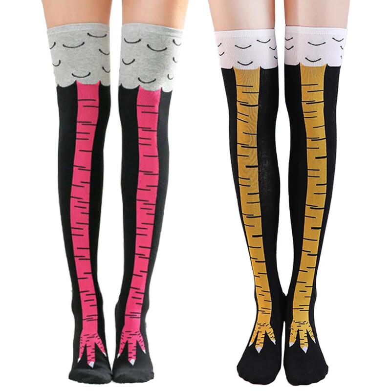 Calcetines largos con Estampado 3D de Patas de Pollo para Mujer