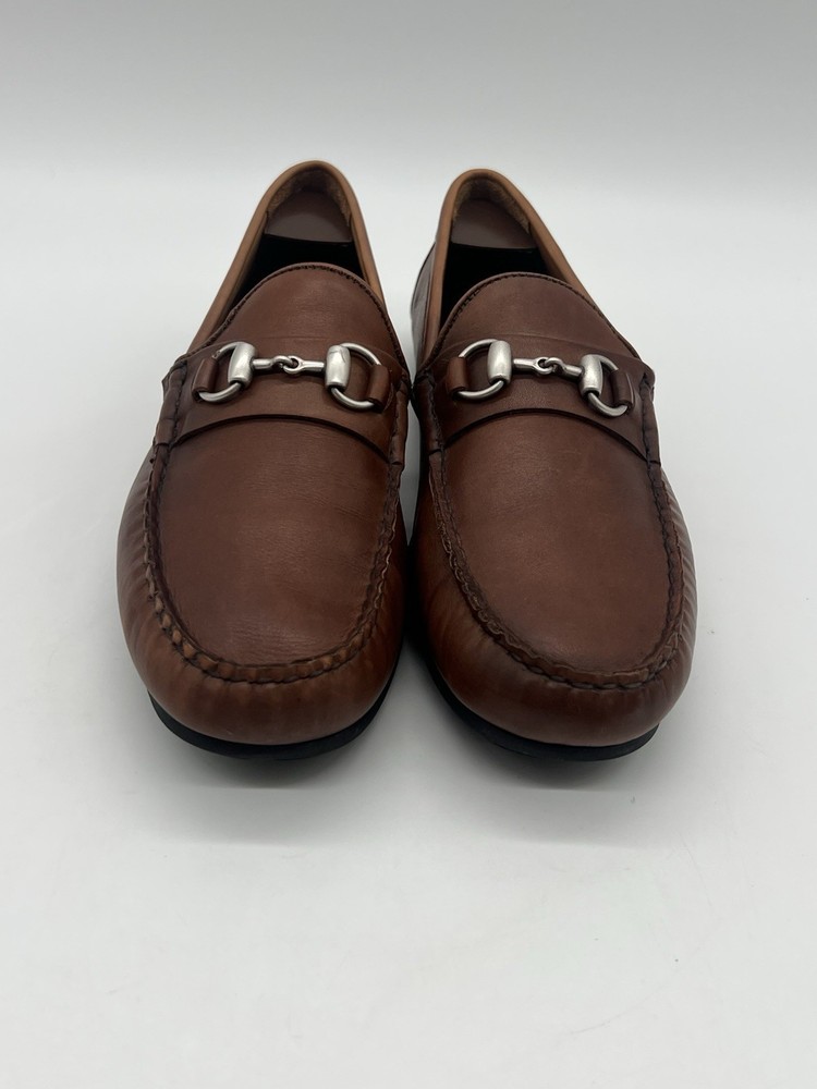 Allen Edmonds Sebastian Mens 12D Brown Leather Horsebit Driving Loafers Shoes.