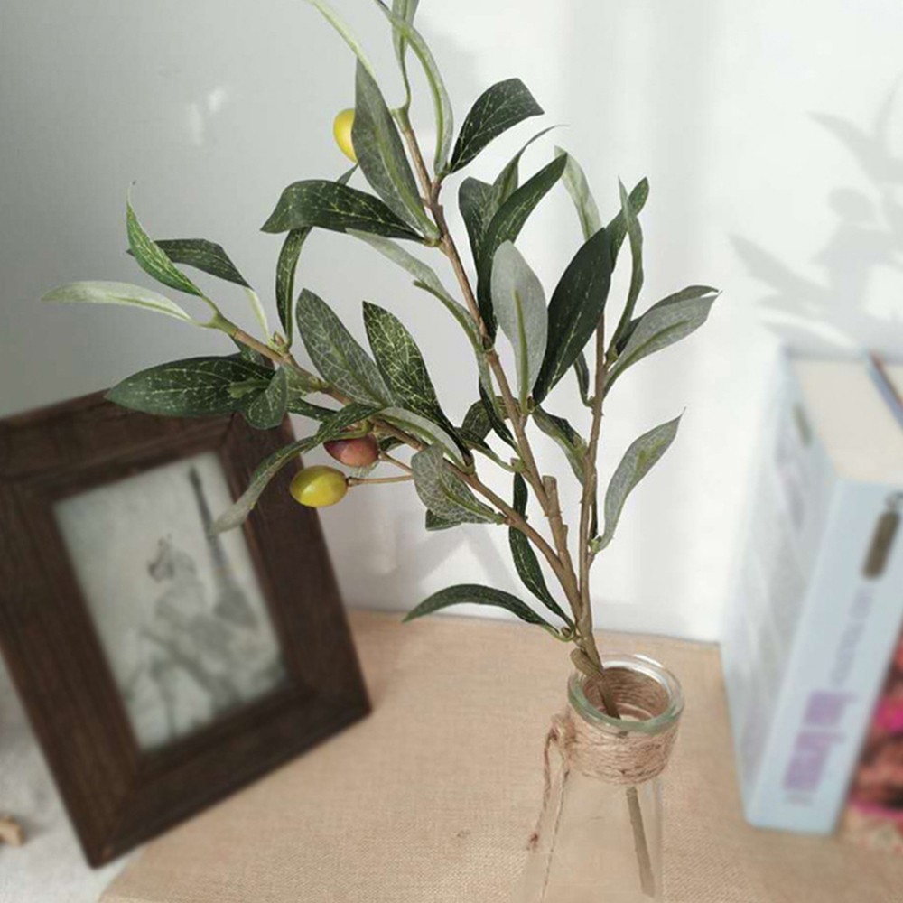 4 Pcs Greenery Stems Artificial Olive Branch Plants Faux Branches for Vase