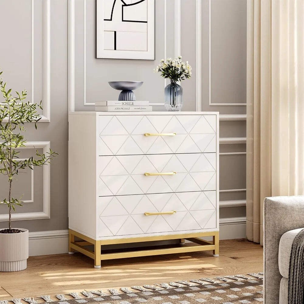 Modern 3-Drawer Dresser for Bedroom Storage Space