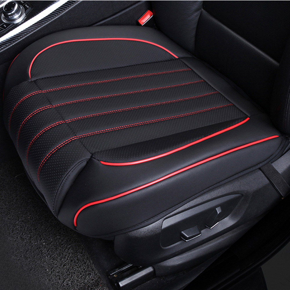 PU Leather Car Seat Cover Cushion Chair Protector Sponge Inner Layer Black Red