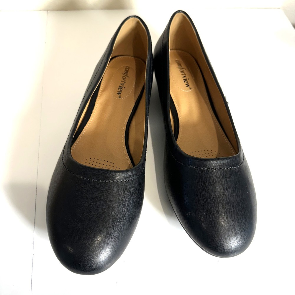 New Comfortview Black Flats Women size 10W
