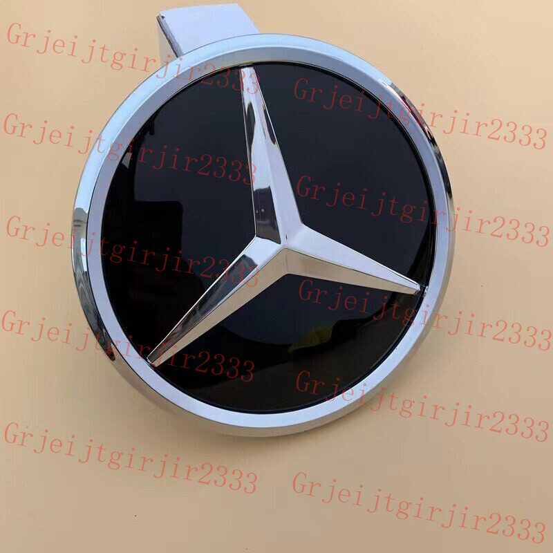 Star Mirror Gloss Black Front Grille Badge Emblem For GLC X253 GLE GLS 2015-2019