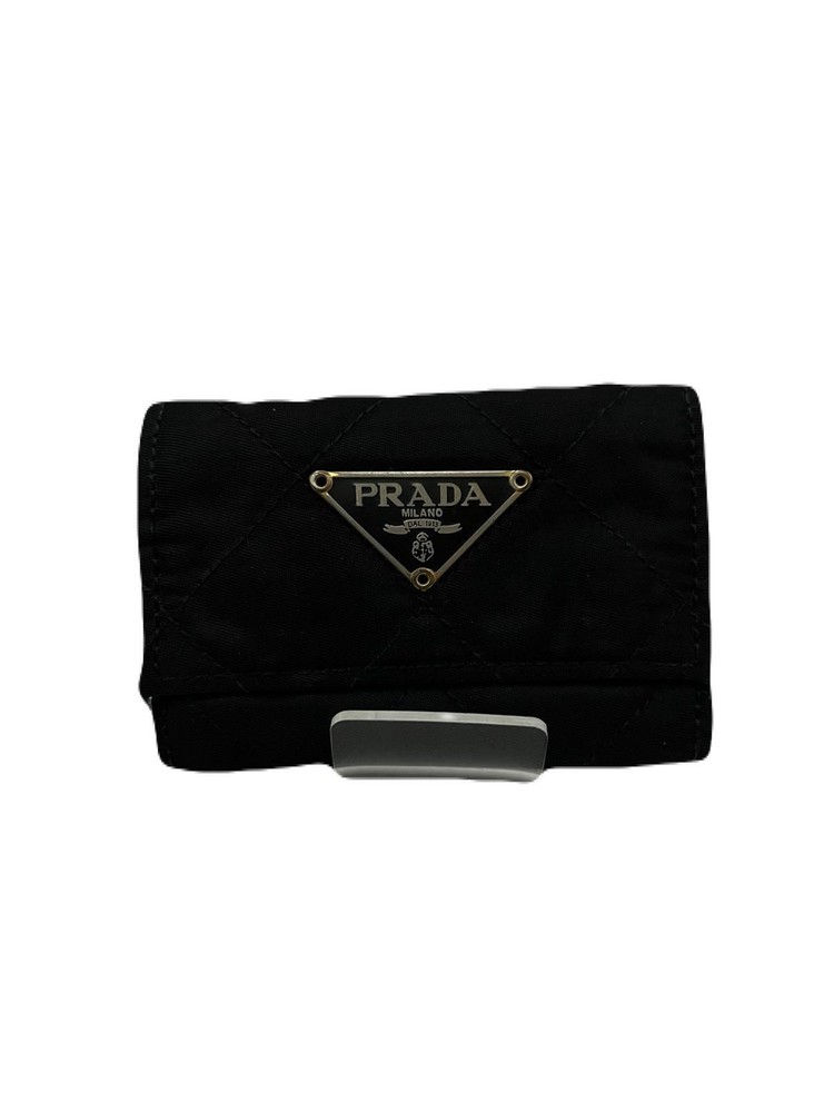 Prada Black Nylon Key Wallet Case with 6 Hooks Pre-Owned E0328-78