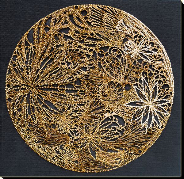 Bead embroidery kit Monthly filigree needlework kit Art canvas beadwork pattern