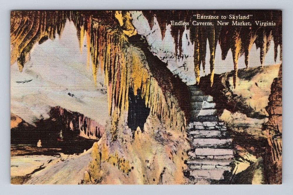Nuevo Mercado VA-Virginia, Entrada a Skyland, Cavernas Interminables, Postal De Colección