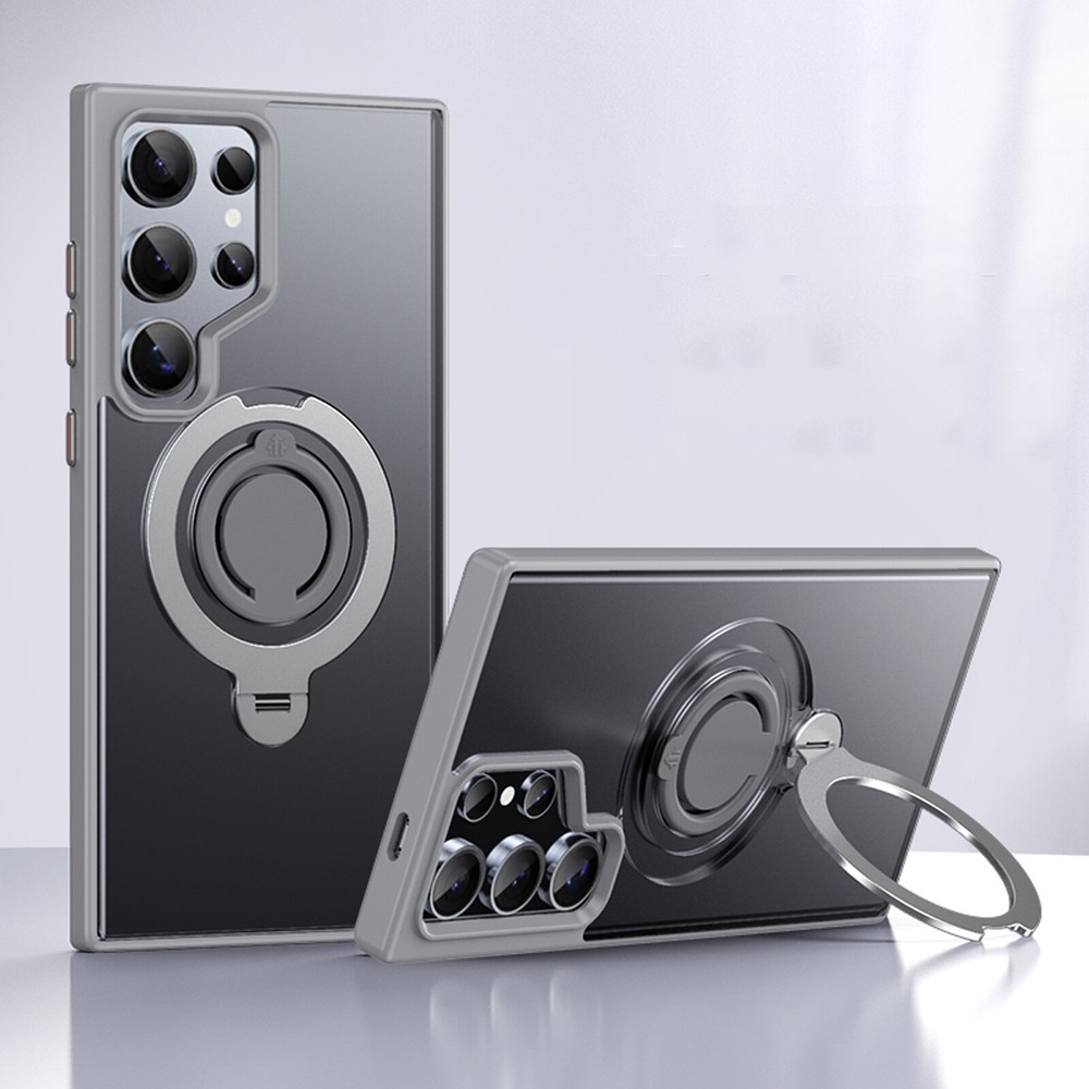 For Samsung Galaxy S24 Ultra S23 Magnetic Ring Stand Case Cover+Screen Protector