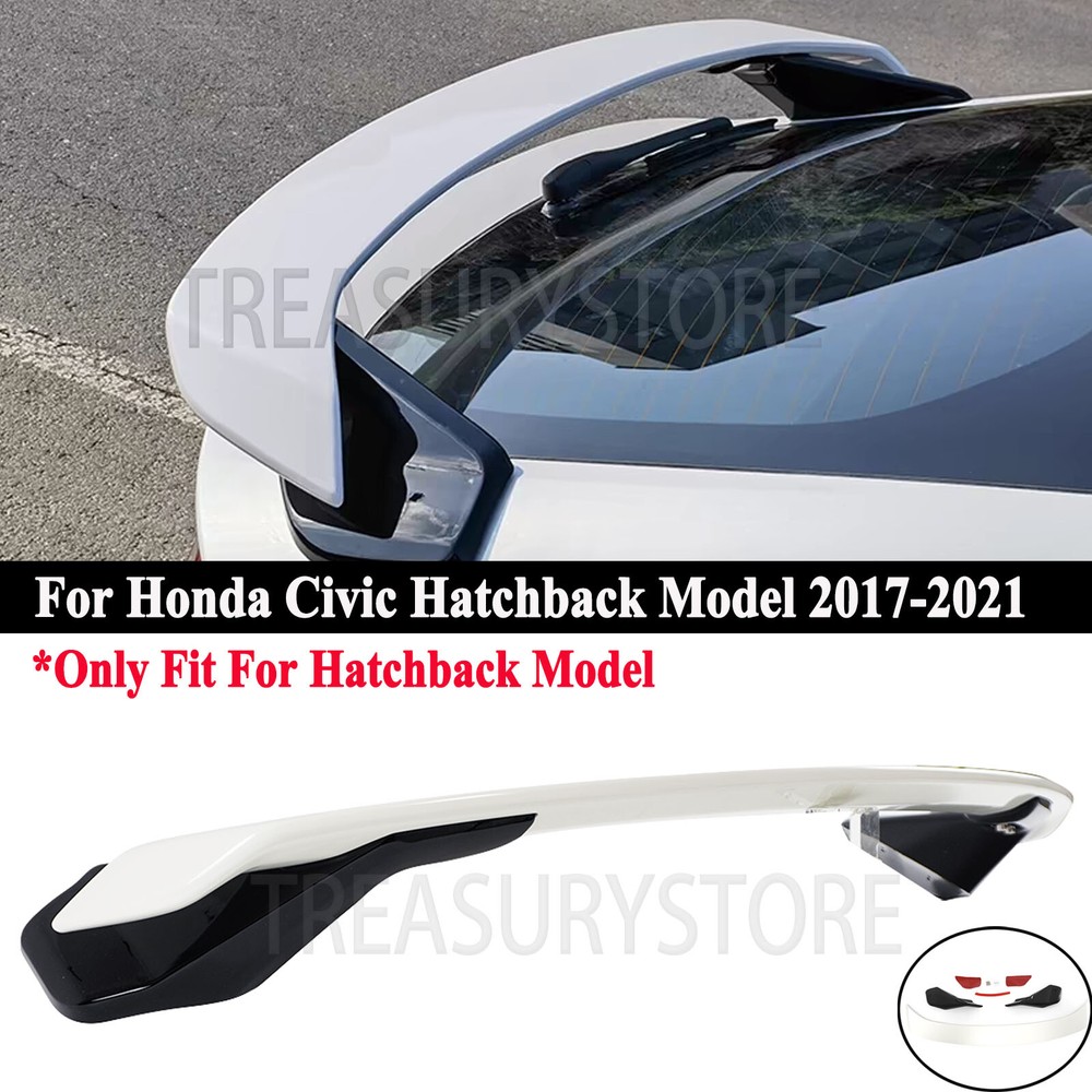 For Civic FK7 FK4 FK8 5DR Hatchback 2017-2021 White HPD Style Rear Spoiler Wing