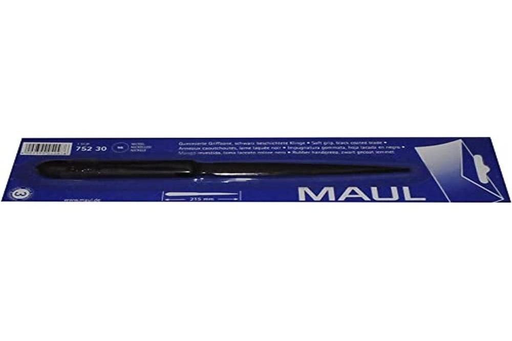Maul 7523096 Straight Blade Letter Opener with Rubber Plastic Handle, Nickel