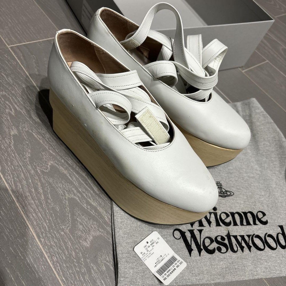 Vivienne Westwood Women 7.5US Rocking Horse White Women Designer Shoes Limited E
