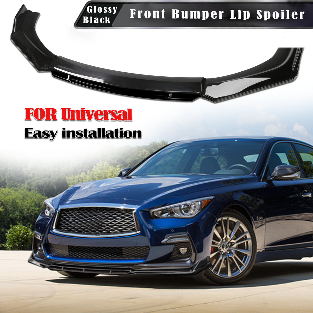 For INFINITI Q50 Q60 Universal Front Bumper Lip Spoiler Splitter Diffuser Black