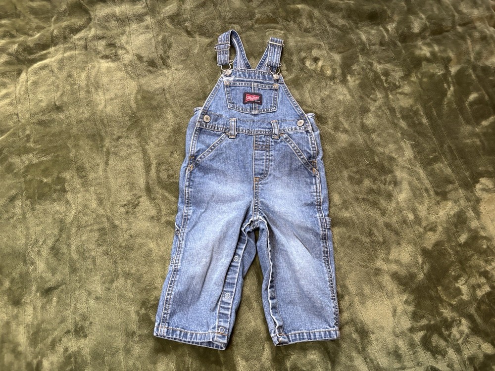 Vintage Old Navy Overalls Baby Toddler 12-18 Months Blue Denim Vintage Y2K