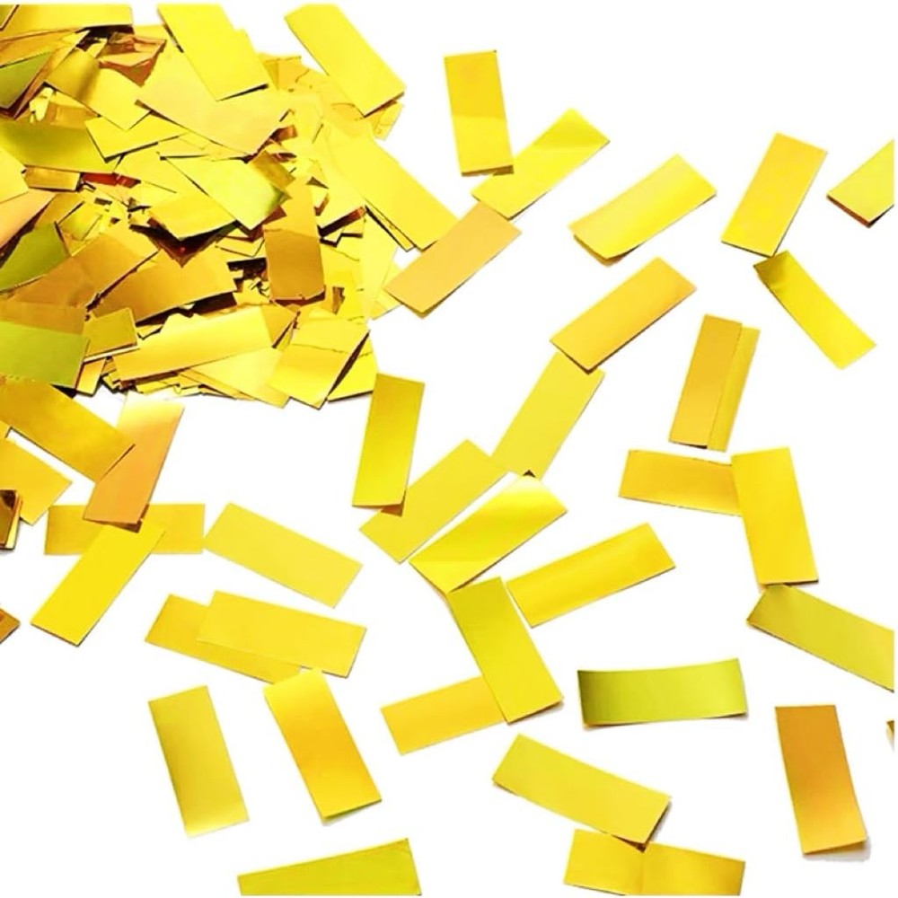 Gold Metallic Confetti Rectangle 2.2 lb - Fluttering Foil Confetti for Confet...