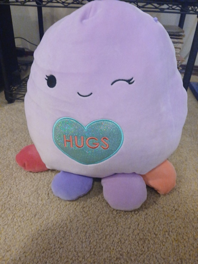 Squishmallows 12” BEULA The Octopus Valentines Day HUGS Used Clean
