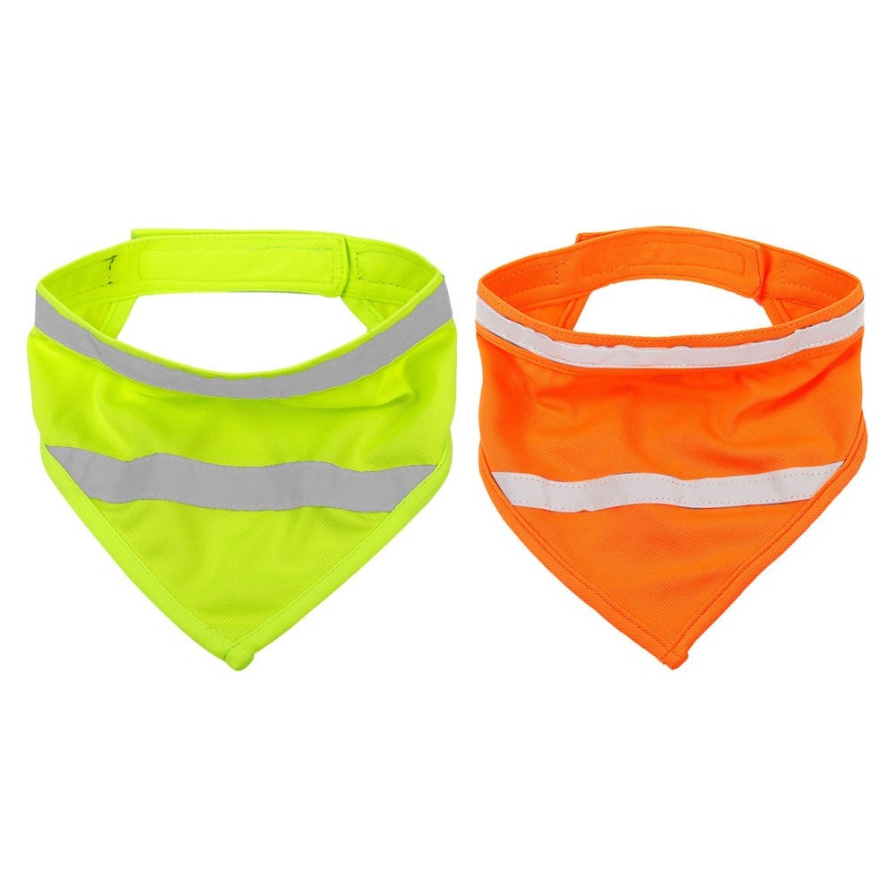 2 Pcs Pet Fluorescent Triangle Towel Dog Bandana Puppy Scarf Bandanas