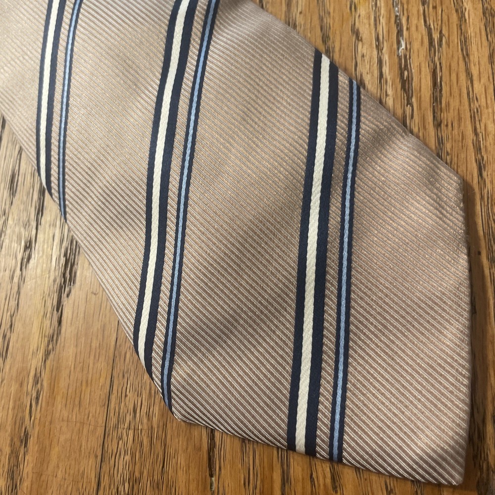 EUC Domenico Vacca 7 Fold Striped Silk Tie Men’s Necktie Made In Italy