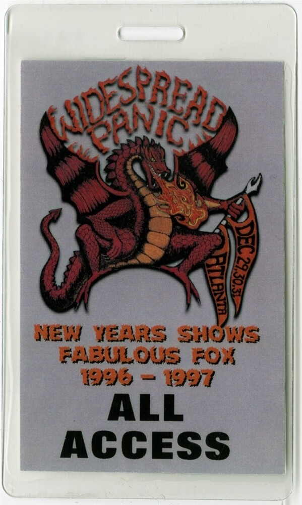Widespread Panic 1996 New Years Shows Fox Theatre Laminated Backstage Pass-image