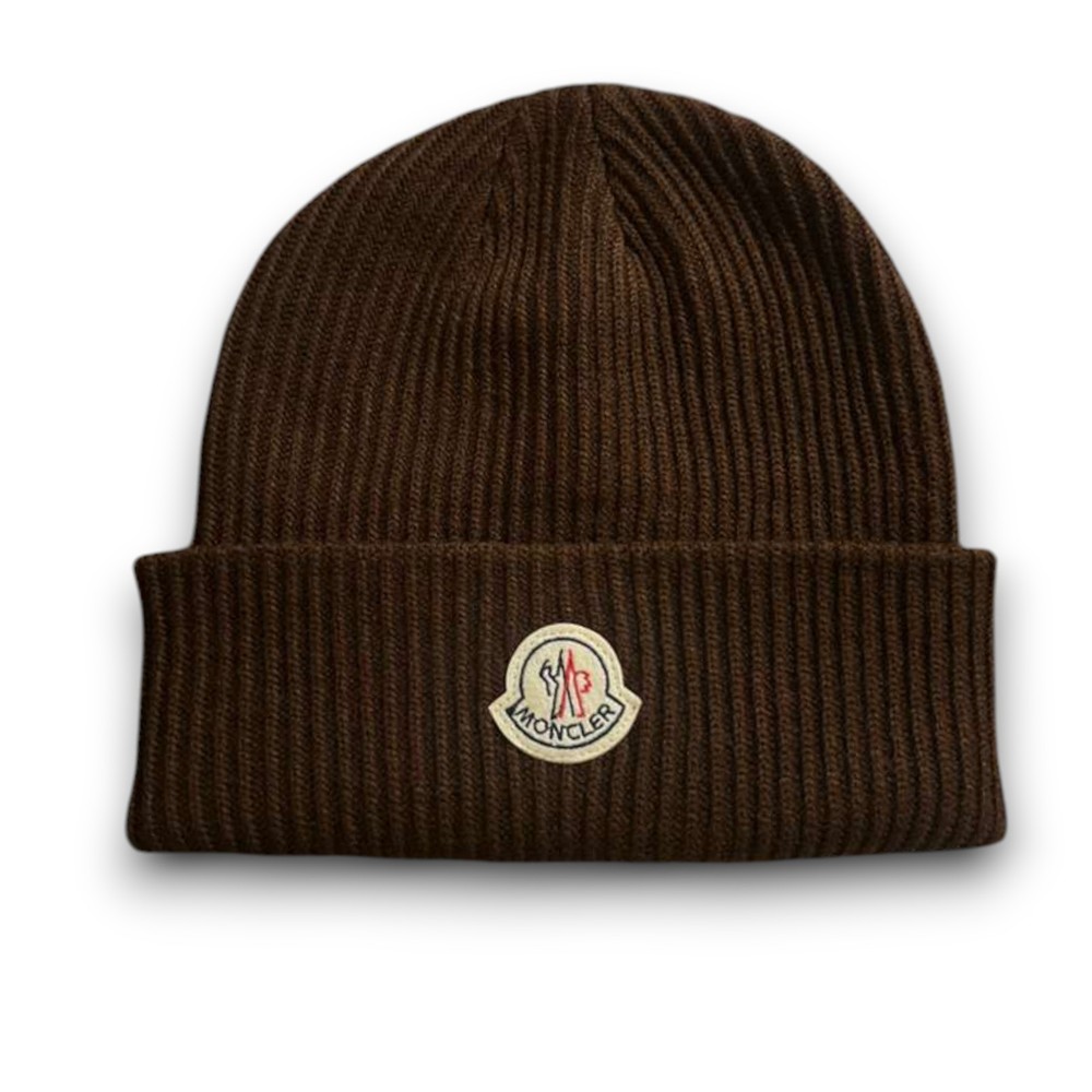 Moncler Wool Cashmere Beanie Hat brown