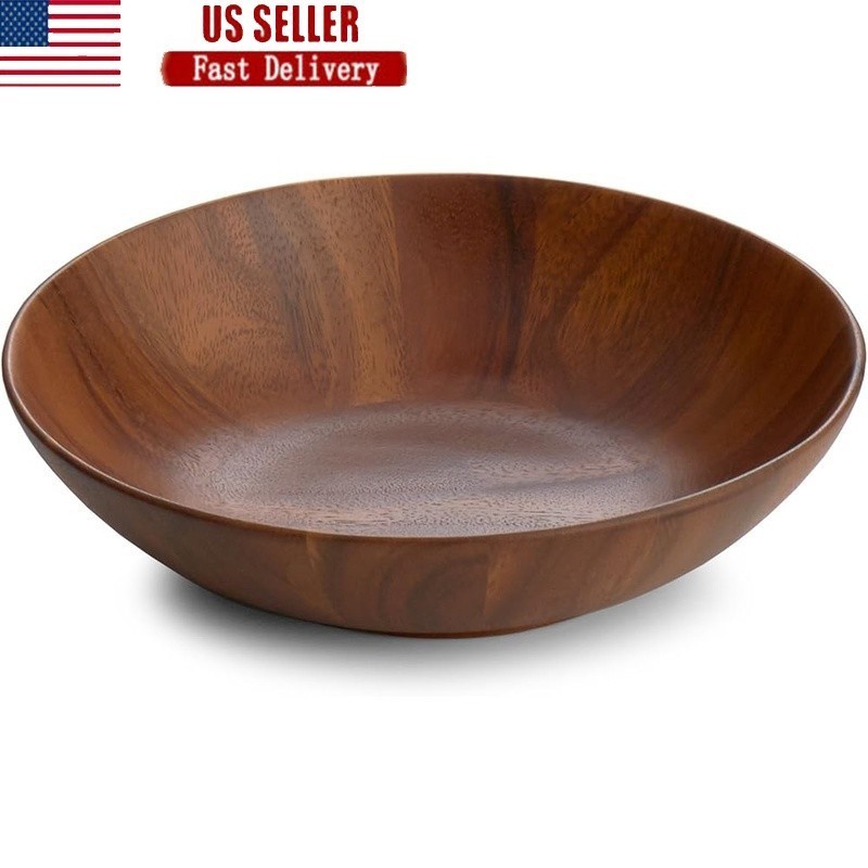 Acacia Wood Small Salad Bowl Elegant Individual Serving Bowl Dining Essential US