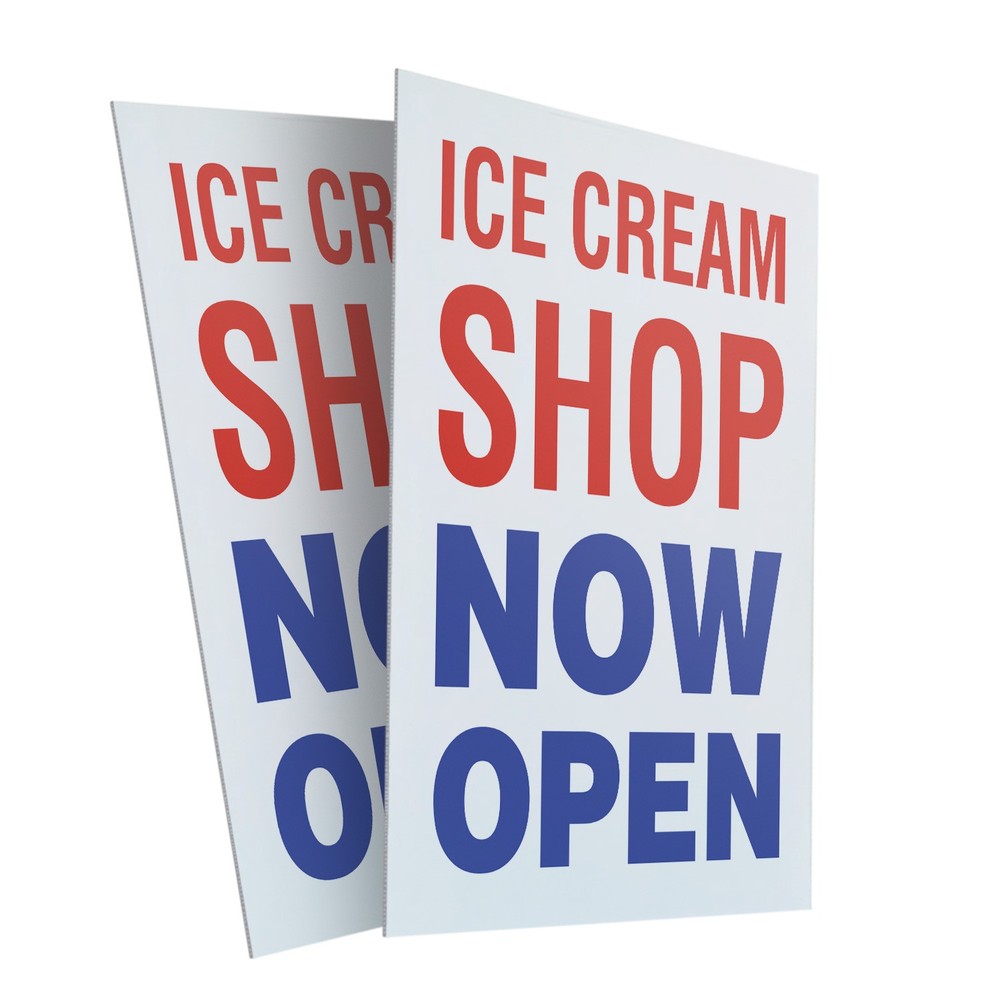 Grand Opening Ice Cream Shop Heavy Duty A-Frame Sidewalk Sign