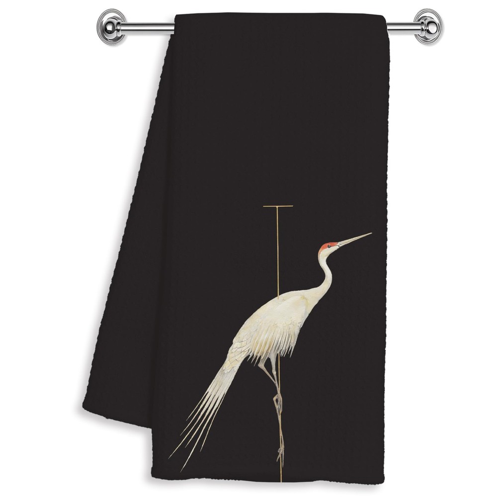 Minimalist Japanese Crane Bird Hand Dish Tea Towels for Kitchen Bathroom Deco...