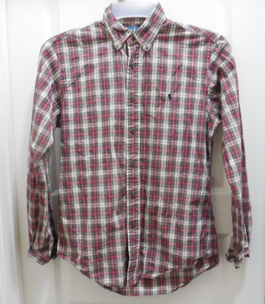 VGUC Ralph Lauren Custom Fit Plaid Oxford Shirt - Red/Multi  - S