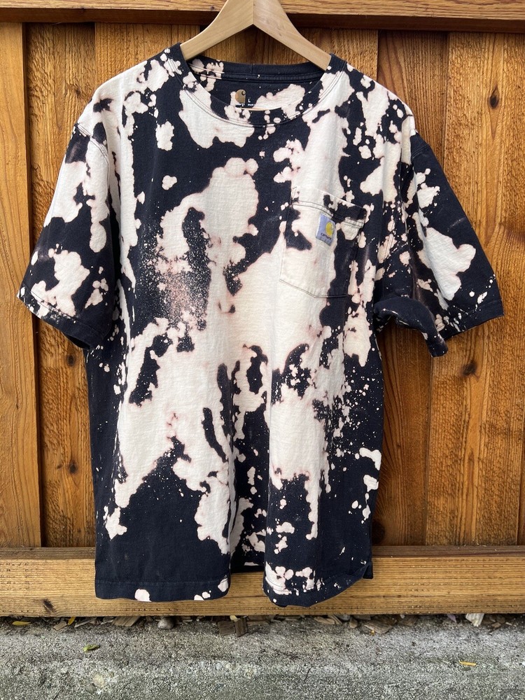 VTG Carhartt Sun Faded Bleached Pocket Front Worn WIP Workwear T-Shirt Size L