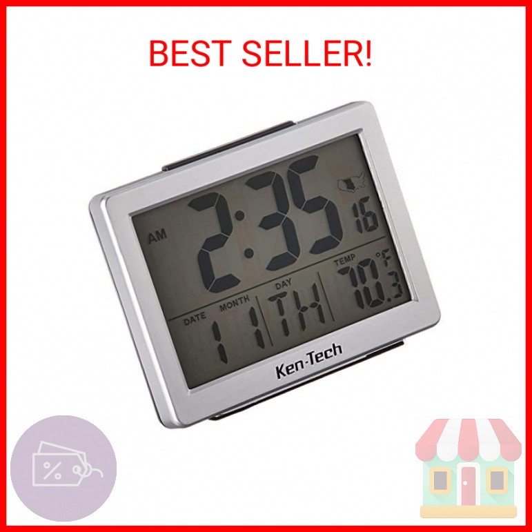 Sonnet Ken-Tech T-4652 Atomic Radio Alarm Clock with 1.5-Inch LCD in Black