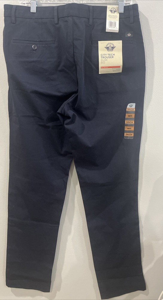 Men's Dockers City Tech Slim-Fit Trouser Pants 34x34 Black